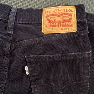 Black Corduroy Levi’s 514 W29 L30 Straight Leg